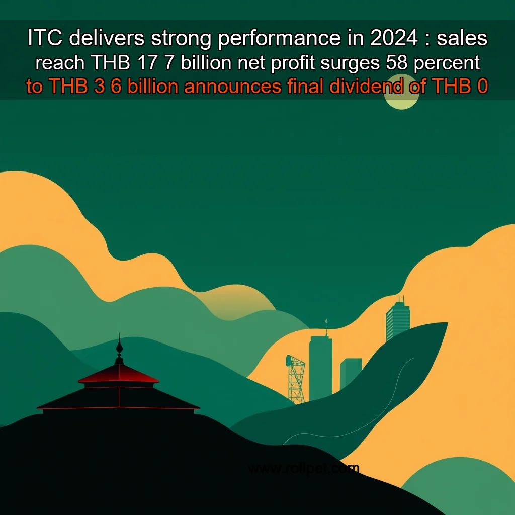 You are currently viewing ITC delivers strong performance in 2024 : sales reach THB 17  7 billion  net profit surges 58 percent to THB 3  6 billion  announces final dividend of THB 0  75 per share