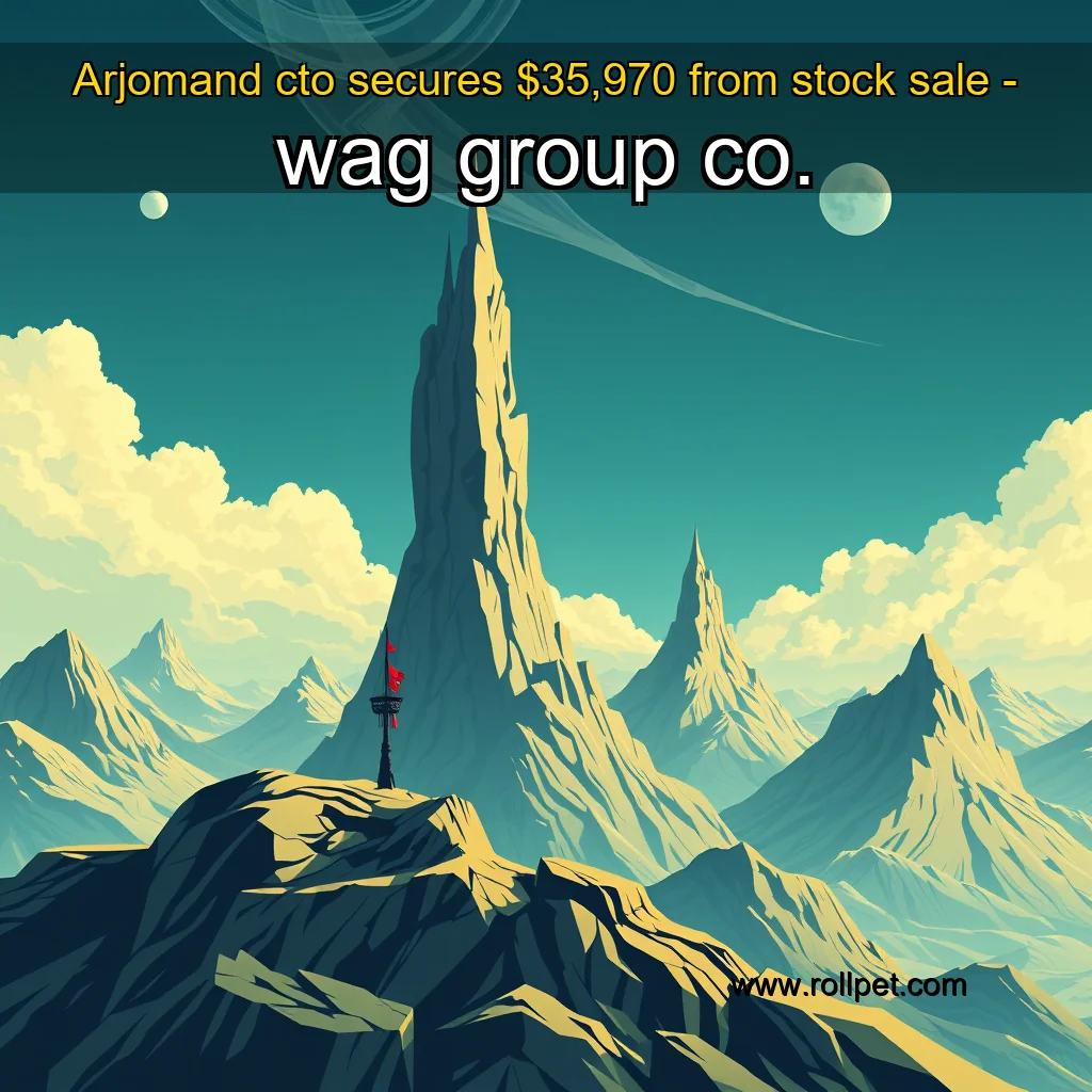 You are currently viewing Arjomand cto secures $35,970 from stock sale – wag group co.