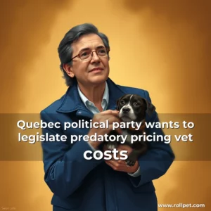 Artistic representation for Quebec political party wants to legislate predatory pricing vet costs