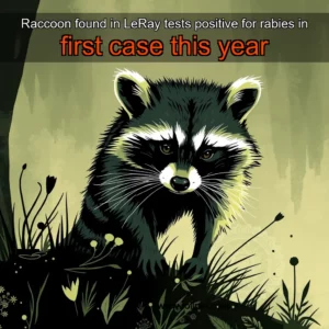 Read more about the article Raccoon found in LeRay tests positive for rabies in first case this year