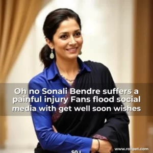 Artistic representation for Oh no Sonali Bendre suffers a painful injury Fans flood social media with get well soon wishes