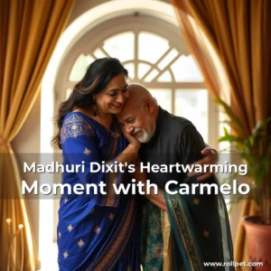 Artistic representation for Madhuri Dixit's Heartwarming Moment with Carmelo
